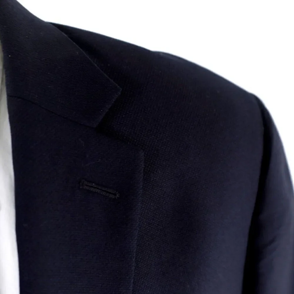 Hart Schaffner Marx Blue Thick Wool 2 Silver Button Blazer 44L‎ / Slim 46L